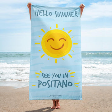 Hello Summer "See you in Positano" Beach Towel - AMALFITANA STORE
